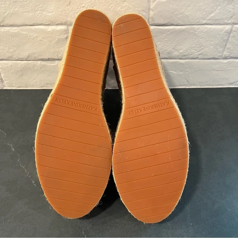 NWOT Katherine Kelly sz 8.5 Orla leather wedge espadrille sandals